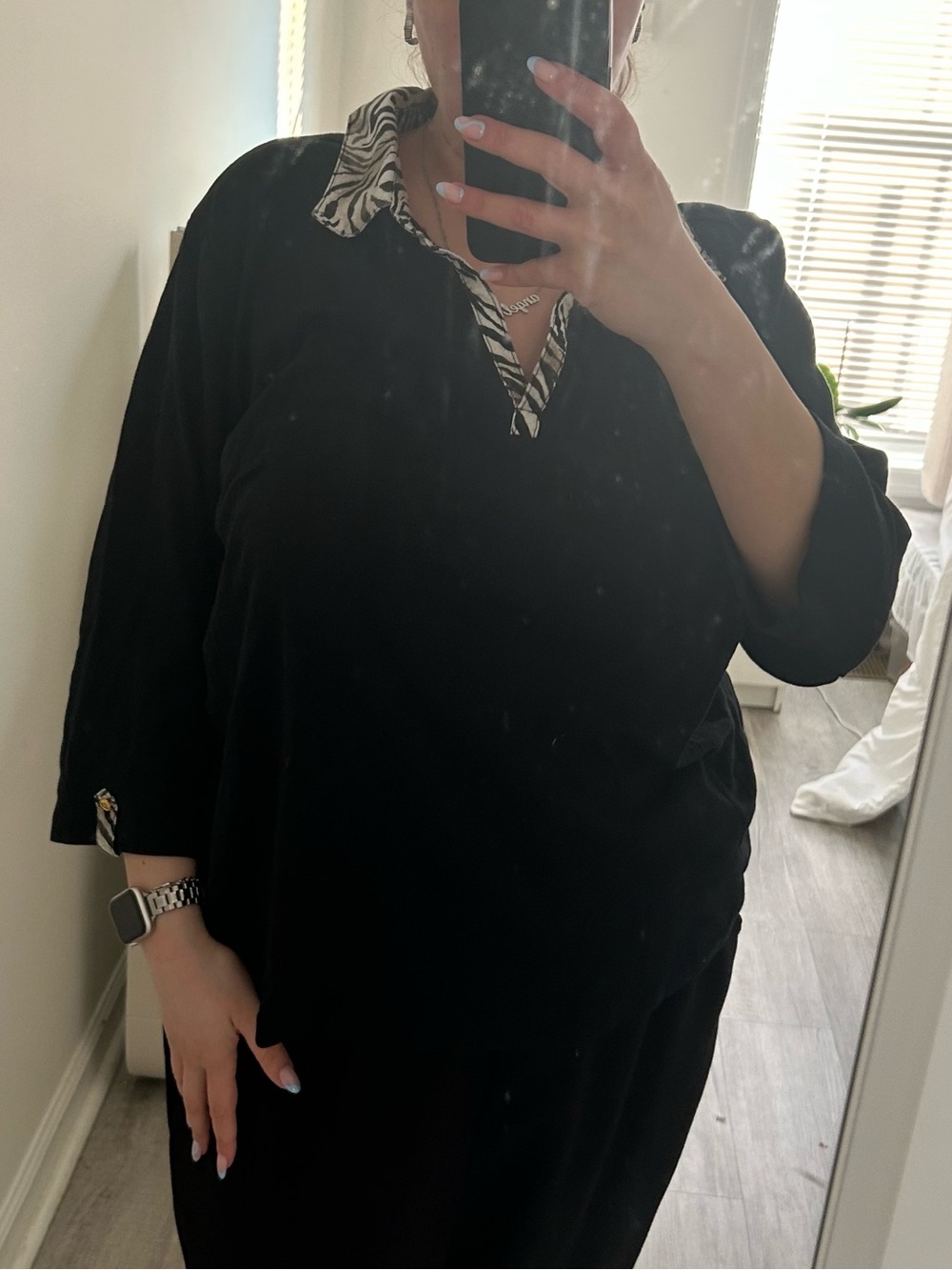 karen scott zebra print blouse